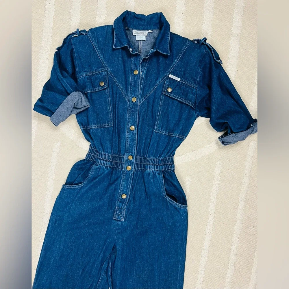 Dreams Vintage 1980’s Denim Jumpsuit | Size M | 100% Cotton - Picture 5 of 16